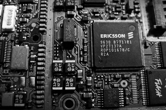 Circuit, Electronics, Cpu, Old, Black And White, White