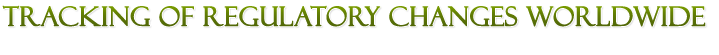 Tracking of Regulatory Changes Worldwide