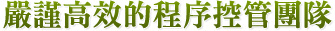 嚴謹高效的程序控管團隊